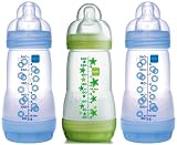 MAM Anti-Colic 260 ml Bottles for Boys (3-Pack)