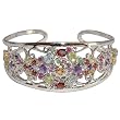 Amethyst Bracelet Silver Jewelry for Women Dia 2.5 inches