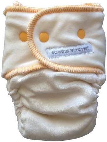 Sloomb Velour Happy Little Clouds Cloth Diaper Fitted (Size 1, Moxy)