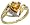10k Gold Trillion Ring, w/ Brilliant Cut Diamonds  Trillant Cut November Birthstone 6mm Citrine Stone, 7/16 in. (11mm) wide, size 6