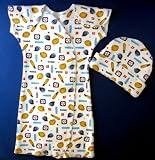 Baseball Baby Gown Set