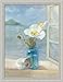 Coastal Floral II by Danhui NAI Blue Bath Bathroom Wall Art Print Framed Décor