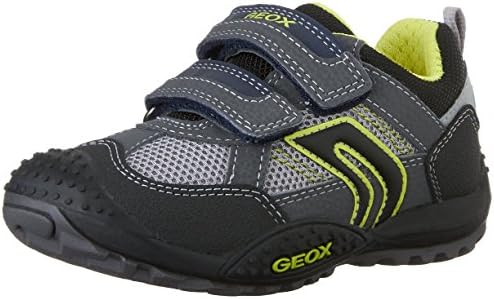 Geox J Marlon 8 Shoe (Toddler/Little Kid/Big Kid),Grey/Lime,30 EU (12 M US Little Kid)