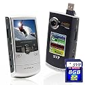 SVP T300 Grey HD 720p POCKET CAMCORDER, YouTube Uploading Software / 8GB Memory Card