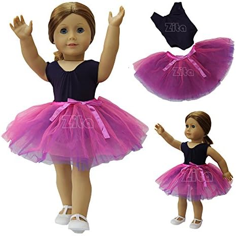 ZITA Doll Clothes -Pupple Dancing Skirt Costume fits for American's Girl Doll, My Life Doll, Our Generation and other 18 inch Dolls