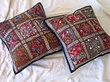 Review NovaHaat  / 2 CHOCOLATE INDIAN SARI KUNDAN THROW PILLOWS CUSHIONS