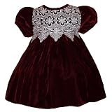 Baby Toddler Christmas Dress - Burgundy Soft Stretchy Velvet (Girls Size 6M-3T) NEW