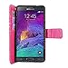 Samsung Galaxy Note 4 Case-Cellularvilla Pu Leather Wallet Card Flip Open Pocket Case Cover Pouch For Samsung Galaxy Note 4 SM-N910S / Note 4 SM-N910C (Pink Glitter)