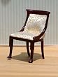 Dollhouse Miniature Mahogany Upholstered Dining Room Chair