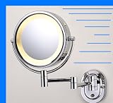 Hardwired 8 Chrome Finish Dual Sided Surround Light Wall Mount Makeup Mirror