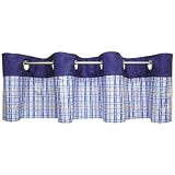 Rockets Window Valance- Rockets Plaid Percale Bottom W/Denim Top; 70" X 15"; 8 1 1/2" Diameter Grommets