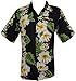 Hawaiian Shirt Mens Hibiscus Floral Printed Beach Camp Party Black XL