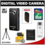 Bell & Howell DVP6HD 1080p HD High Definition 16.0 MP Digital Video Camera Camcorder with Built-in Projector with 8GB Card + Cleaning & Accessory Kit