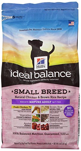 Hill's Ideal Balance Small Breed Natural Chicken & Brown Rice Recipe Mature Adult Dry Dog Food, 4-Pound