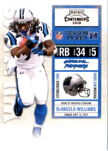 2010 Playoff Contenders Football Card # 13 DeAngelo Williams - Carolina Panthers - NFL Trading Card in Screwdown Case