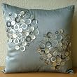 Pearl Atmosphere - Throw Pillow Covers - Silk Pillow Cover with Mother Of Pearl Embroidery