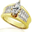 3-5/8ct TW EGL Certified Marquise Cut Diamond Engagement Ring in 18kt Yellow Gold