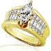 3-5/8ct TW EGL Certified Marquise Cut Diamond Engagement Ring in 18Kt Yellow Gold