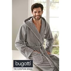 Bugatti, Bademantel mit Kapuze von Gr. M bis Gr. XXL, - Gr��e L -, Herren , Torino, graumelange
