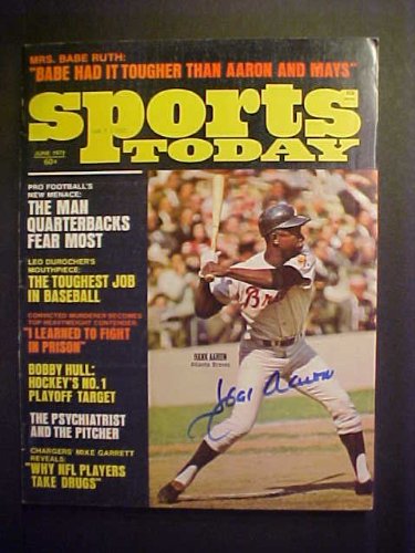 Hank Aaron Atlanta Braves Autographed June 1972 Sports Today Magazine