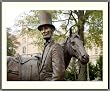 At Abraham Lincoln's Summer Home, Lincoln with his Horse - Statue at the Lincoln Summer Home in Washington, D.C. - Moving approx. 22"x26" Framed and Matted - 7/8" Rounded, Shiny, Black Metal Frame - Photographic Print By Carol M. Highsmith