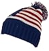 Best Winter Hats Adult American/Americana Flag Cuffed Knit Beanie W/Pom Pom (One Size)
