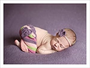 Jastore® Photography Prop Baby Purple Heart Crochet Knitted Costume Headband Pants