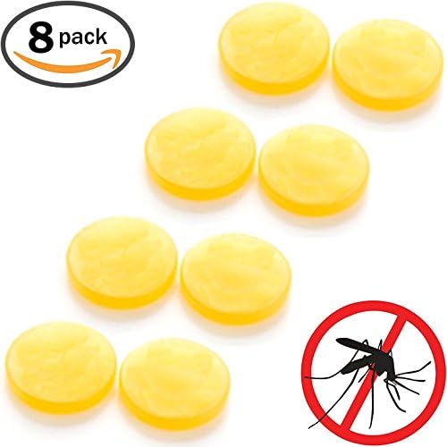 MozGuard Mosquito Repellent Snap Bracelet Refill Pellets (8 Pack) Natural Citronella Replacement Wristband Round Circle Tablets - Fits Most Armbands and Wrist Bands