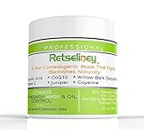 Retseliney Best Acne Face Mask & Oil Control, Organic Acne Treatment + 2% Salicylic Acid & Glycolic for Teens, Adult & Hormonal Acne, Clear Blemishes & Acne Scars, Helps Prevent New Breakouts