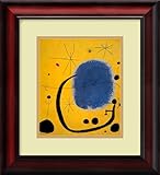 IMAGE OF L''Oro dell''Azzurro Framed Art Print by Joan Miro, 14.27 in. x 15.65 in. Framed
