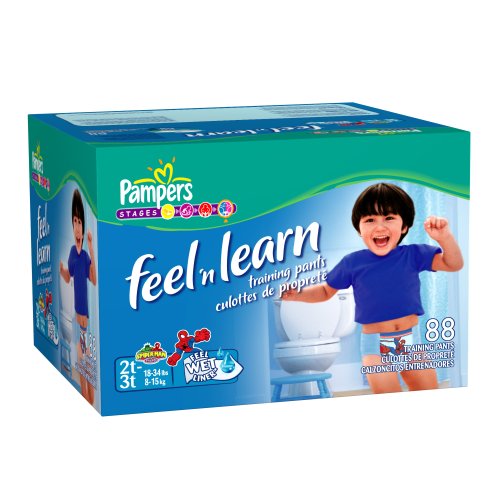 Pampers Feel 'n Learn Training Pants for Boys, Size 2t-3t (18-34 Lbs), Value Pack, 88 Training Pants