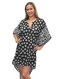 LALEELA Chaud Black Dot Imprimer Kaftan Tunique tube court Couvrez Wrap Noël cadeau