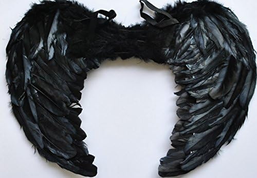 Large 60 x 45cm Feather Black Angel Sexy Devil Wings for Halloween Costume