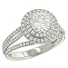 Jewelry : Pave 3 Row Diamond Engagement Ring .70cttw (CZ ctr)