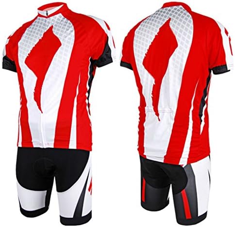 Men's Cycling Jersey Short Sleeve Breathable Quick Dry Bicycle Suit Sportswear Red US:X-Large/Chest:44''/Waist:26.4-42.5''