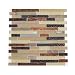Glass Tile and Stone Copper Strips Mosaic Backsplash