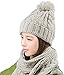 Bienvenu Women's Scarf and Hat 2pcs Set Knitted Warm Skullcaps Thicken Beanie Cap