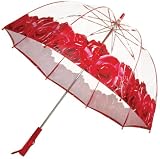 Deluxe version of our Iconic clear dome umbrella Roses Border