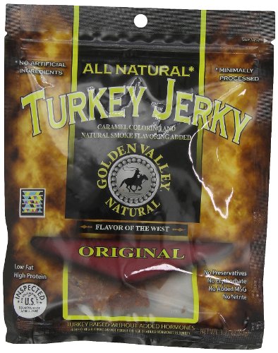 Golden Valley Natural Turkey Jerky, Original, 3.25 -Ounce Pouches (Pack of 8)