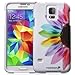 Fosmon MATT-DESIGN Rubberized Protective Hard Case for Samsung Galaxy S5 - Retail Packaging (Colorful Sunflower)