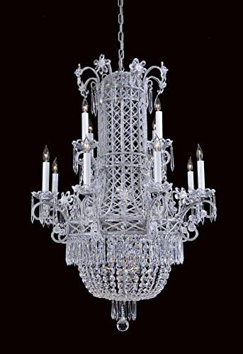 Silver 12 Light 2 Tier Empire Crystal Chandelier from the Vintage Collection