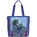 Laurel Burch Horses Shoulder Tote Bag - Indigo