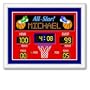 Olive Kids Game On Basketball Scoreboard Large Framed Art- Gloss White Frame