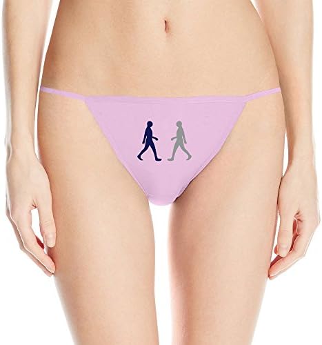 HGLENice Two Walking Men-Vector Wlakathon Design Pink Sexy G-string For Lady M