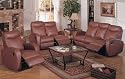 3pc Brown Leather Motion Recliner Loveseat Sofa & Chair Set