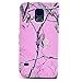 Galaxy S5 Case, Real Tree Camo Flip Wallet Credit ID Card Slot Holder Phone Case With Stand --Retail Package W Screen Protector --Pink
