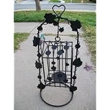 Ivy Birdcage Deluxe Large Home and Garden Wrought Iron Decor Lantern Candle Holder