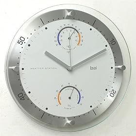 Bai Design BAI.794.WW Time Master Weather Station Modern Wall Clock in White
