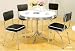 5 pc retro chrome finish dining table set , black, rose or blue cushions.