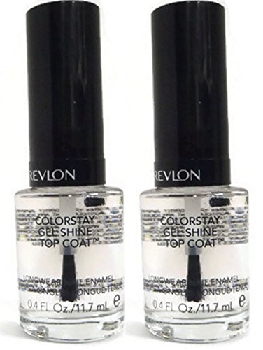 (TWO PACK) Revlon Colorstay Gel-Shine Nail Enamel Top Coat, 0.4 fl. oz.